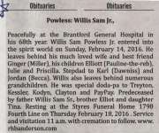 Powless, Willis Sam Jr. (Died)