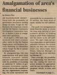 "Amalgamation of area's financial businesses"