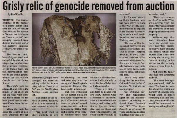 &quot;Grisly relic of genocide removed from auction&quot;