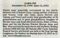 Claus, Pat (Died)