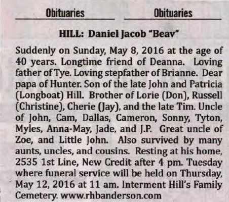 Hill, Daniel Jacob (Died)