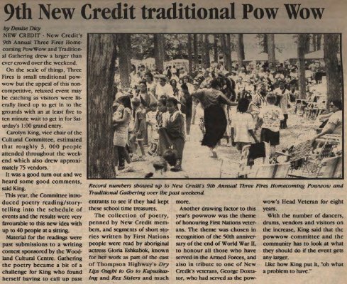 &quot;9th New Credit traditional Pow Wow&quot;