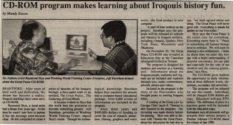 &quot;CD-ROM program makes learning about Iroquois history fun&quot;