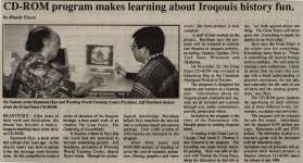 "CD-ROM program makes learning about Iroquois history fun"