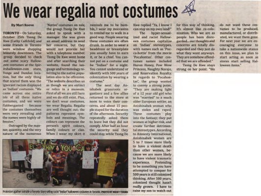 "We wear regalia not costumes"