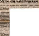 "S/N loses voice in school board plans"