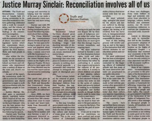 &quot;Justice Murray Sinclair: Reconciliation involves all of us&quot;