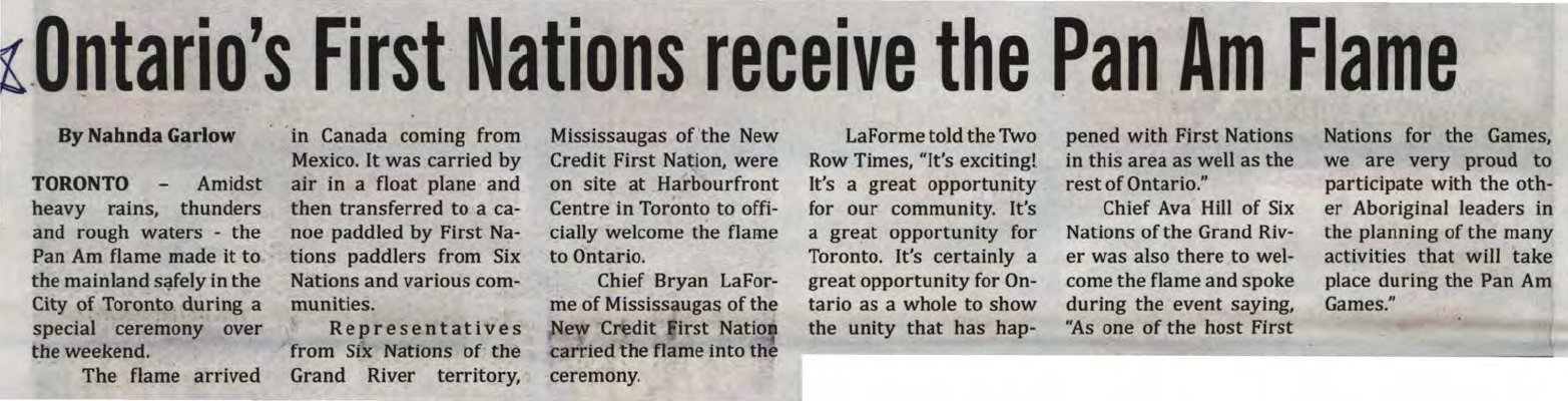 &quot;Ontario's First Nations receive the Pan Am Flame&quot;