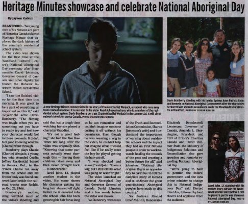 &quot;Heritage Minutes showcase and celebrate National Aboriginal Day&quot;