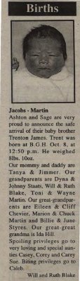 Jacobs-Martin, Trenton James to Jacobs, Tanya and Martin, Jimmer (Born)