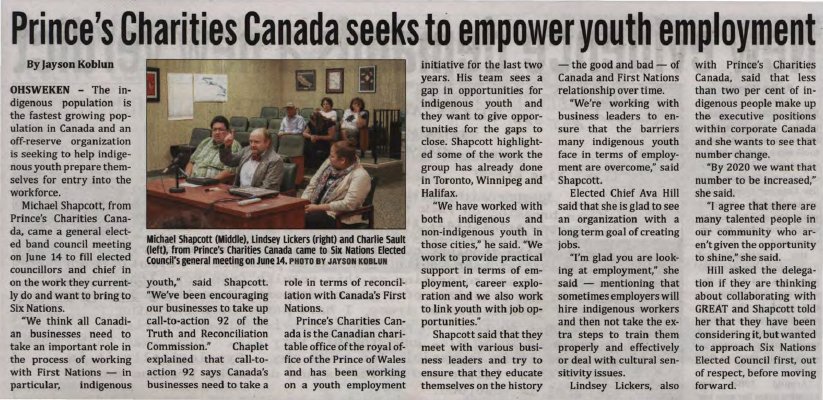 &quot;Prince's Charities Canada seeks to empower youth employment&quot;