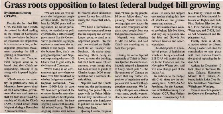 &quot;Grass roots opposition to latest federal budget bill growing&quot;