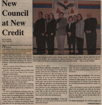 &quot;New Council at New Credit&quot;