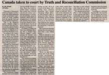 "Canada taken to court by Truth and Reconciliation Commission"