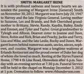 Smith, Margaret Irene (née Margaret IreneGeneral) (Died)