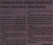 "Infamous Port Alberni residential school dormitory demolished"