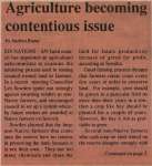 "Agriculture becoming contentious issue"