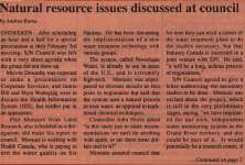 "Natural resources issues discussed at council"