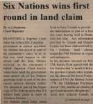 "Six Nations wins first round in land claim"
