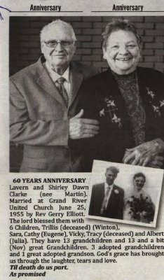 Clarke, Lavern and Clarke, Shirley (née Shirley Martin) (Anniversary)