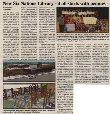 &quot;New Six Nations Library - it all starts with pennies&quot;