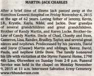 Martin, Jack Charles (Died)