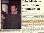 "DIA Minister axes Indian Commission"