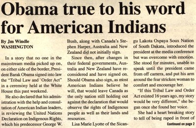 &quot;Obama true to his words for American Indians&quot;