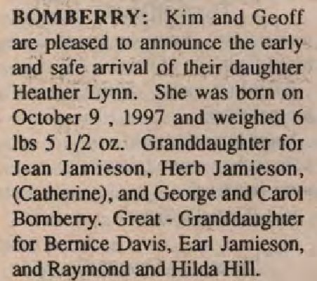 Bomberry, Heather Lynn