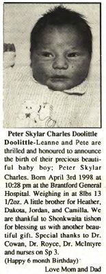 Doolittle, Peter Skylar Charles