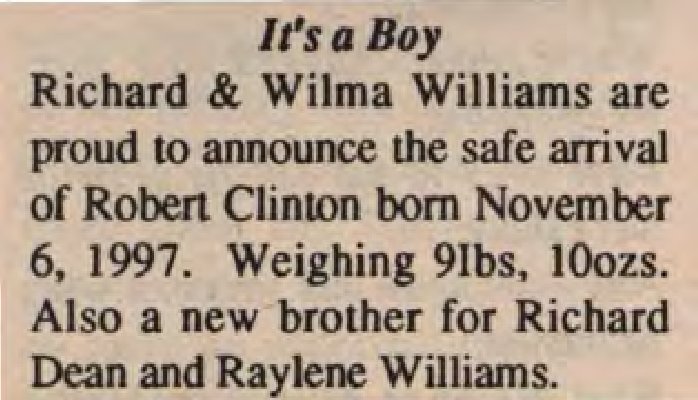 Williams, Robert Clinton