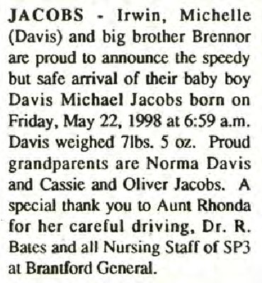 Jacobs, Davis Michael