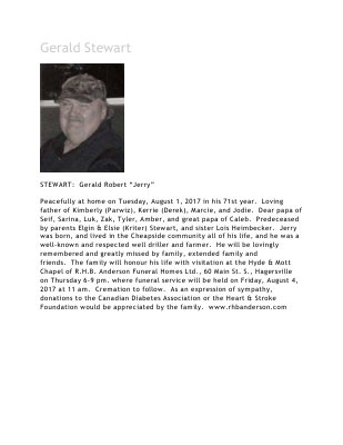 Stewart, Gerald Robert “Jerry”