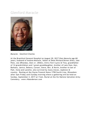 Maracle, Glenford Charles