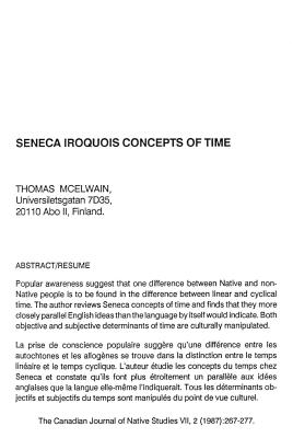 Seneca Iroquois Concepts of Time