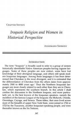 Iroquois Religion and Women in Historical Perspective