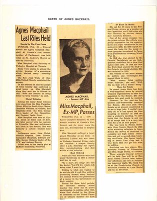 Death of Agnes Macphail