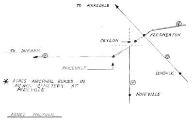 Map of Agnes Macphail locales in Grey County Part 2