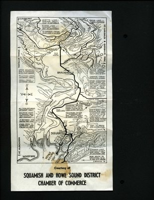 District Of Squamish Map Hand-Drawn Map Of The Squamish And Howe Sound District: Squamish Digital  History: Special Collections