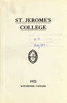 St. Jerome's College Calendar 1922