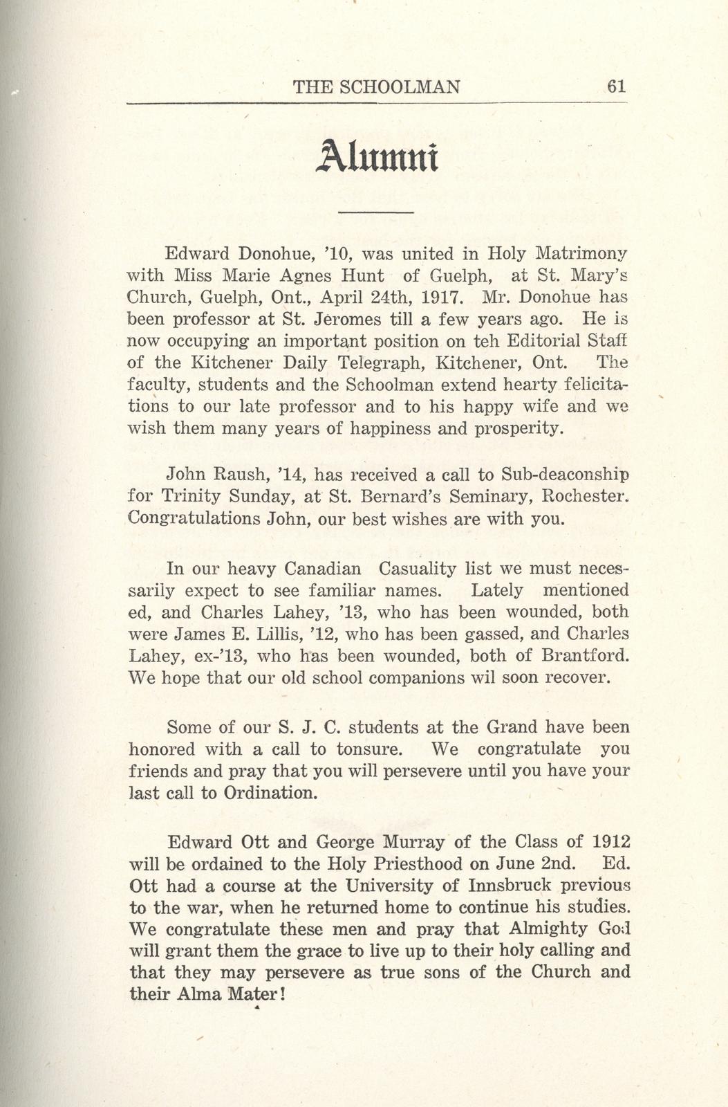 Alumni newsletter, June 1917