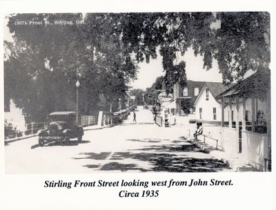 Photograph of Front Street Looking West from John Street, Stirling, ON, 1935