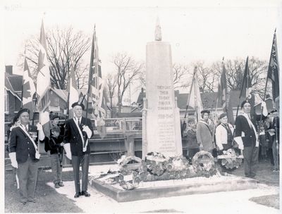 A Remembrance Day ceremony at the Stirling Cenotaph, Stirling, Ontario