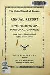The United Church of Canada Annual Report Springbrook Pastoral Charge 1933