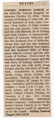 Norman Samuel Cooney Obituary