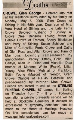 Glen George Crowe Obituary