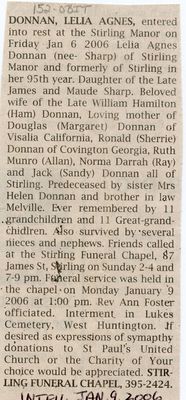 Lelia Agnes Donnan Obituary