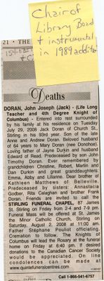 John Joseph (Jack) Doran Obituary