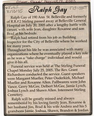 Ralph Gay Obituary