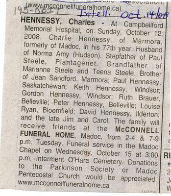 Charles (Charlie) Hennessy Obituary, Intelligencer